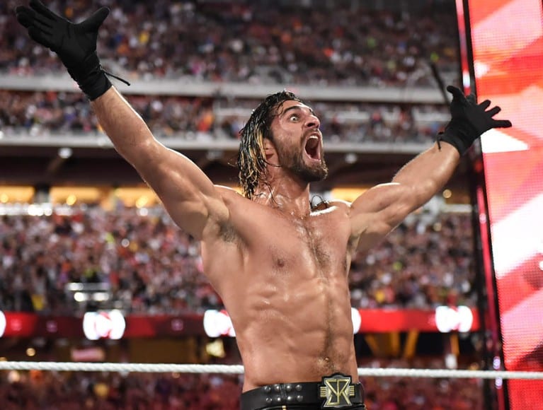Seth Rollins after winning at WrestleMania 31