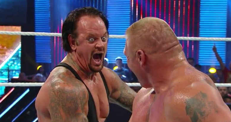 The Undertaker laughing at SummerSlam 2015
