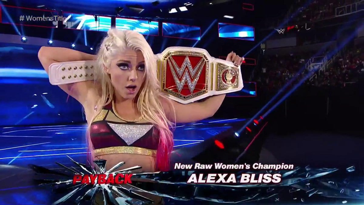 Alexa Bliss wins the Raw Women's Championship at Payback 2017 - Alexa Bliss makes history by becoming the first woman ever to hold both the Raw & SmackDown Women's Championship