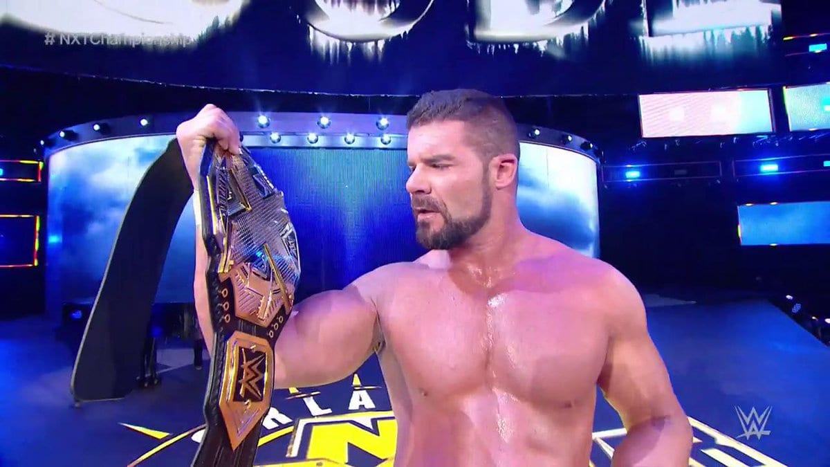 Bobby Roode with the new NXT Championship belt after defeating Shinsuke Nakamura at NXT TakeOver: Orlando