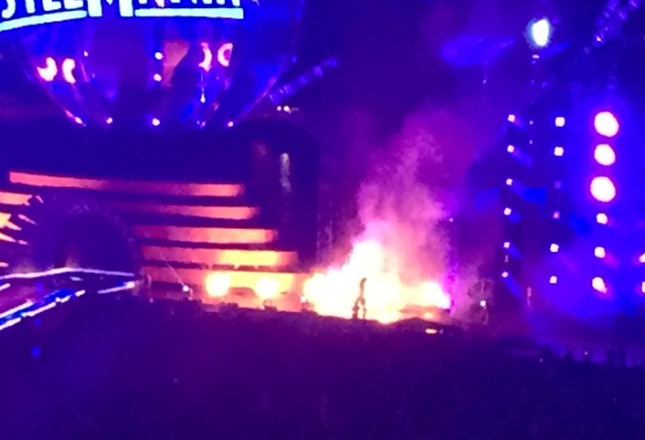 WrestleMania 33 set catches fire after The Undertaker's match