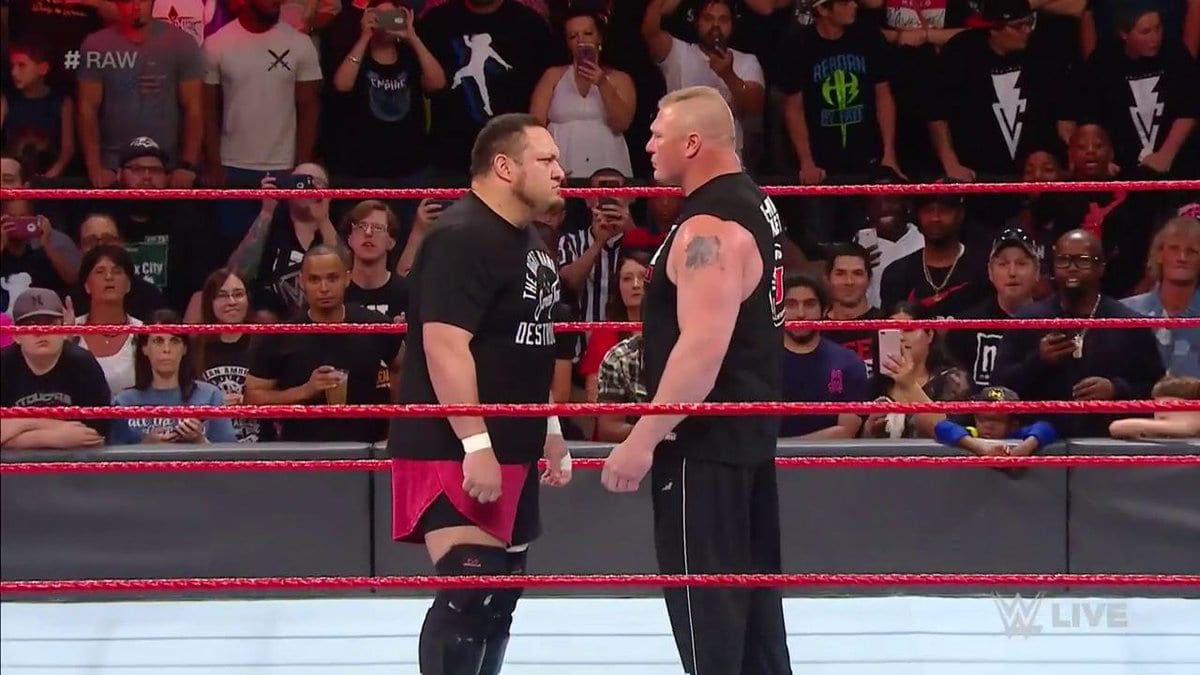 Brock Lesnar & Samoa Joe brawl on Raw, Raw Locker Room Separates Them