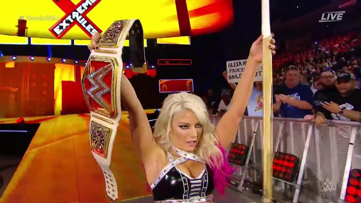 Raw Women's Champion Alexa Bliss wins the Kendo Stick on a Pole match at Extreme Rules 2017