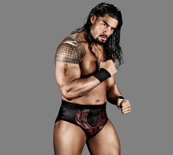 Roman Reigns L mark on his right arm