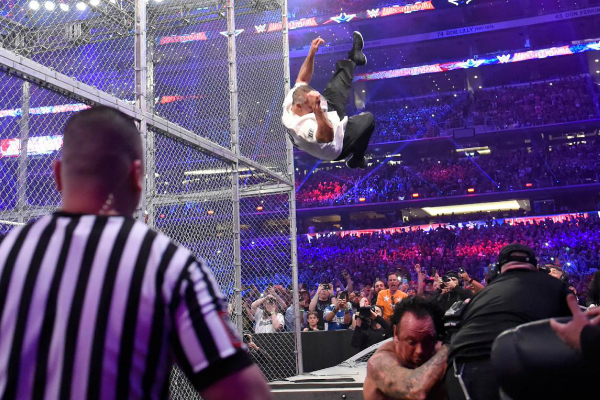 Shane McMahon's elbow drop off the top of the Hell in a Cell at WrestleMania 32 in 2016