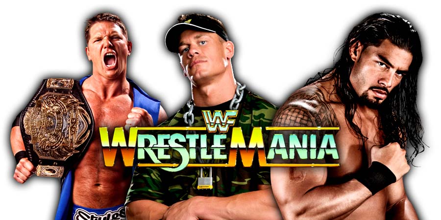Roman Reigns John Cena AJ Styles WrestleMania 34