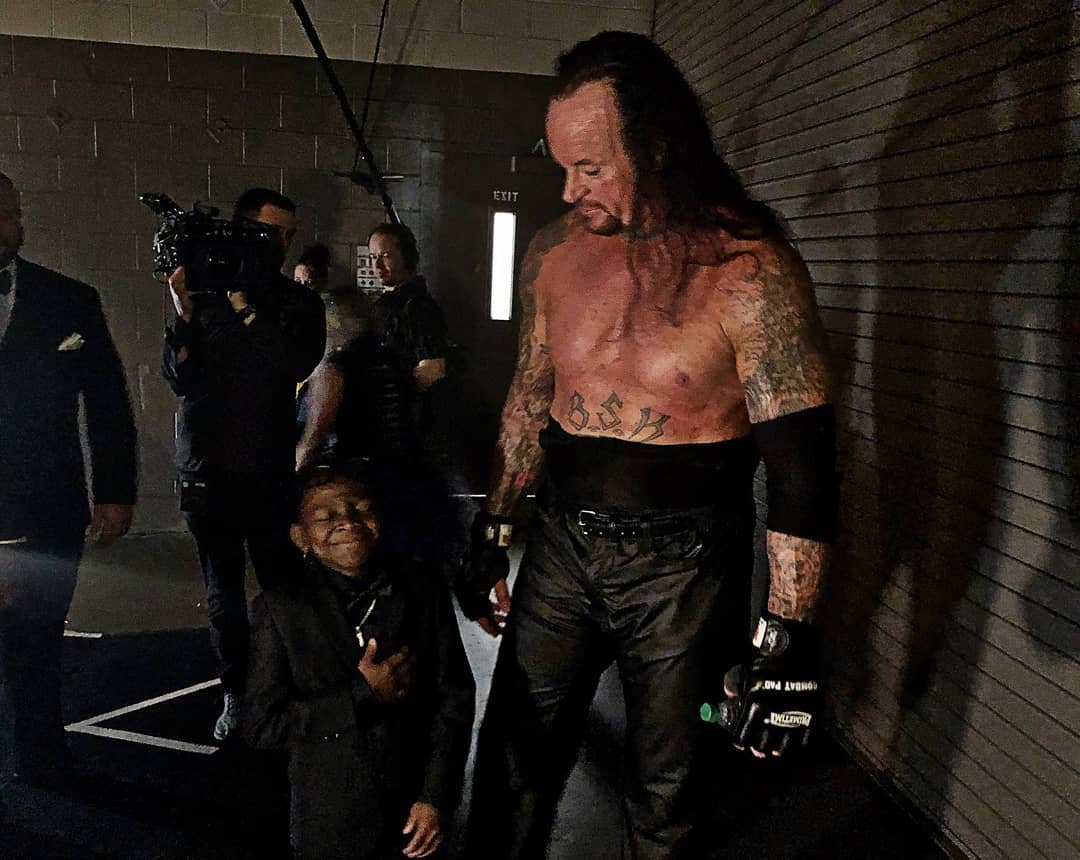 The Undertaker Backstage At WrestleMania 34 With Warrior Award Inductee Jarrius JJ Robertson