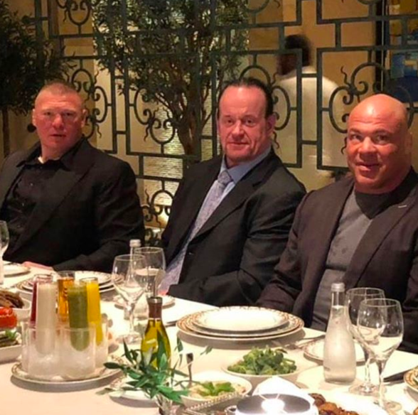 The Undertaker Brock Lesnar Kurt Angle Doing Dinner In Saudi Arabia Greatest Royal Rumble 2018