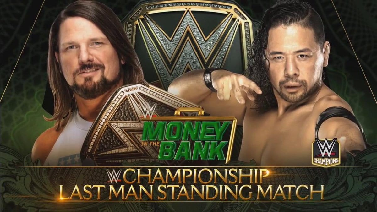 AJ Styles vs. Shinsuke Nakamura - Last Man Standing Match (Money In The Bank 2018 PPV)