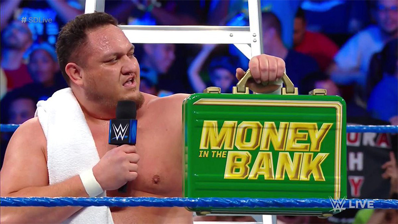 Samoa Joe with Money In The Bank 2018 Briefcase SmackDown Live