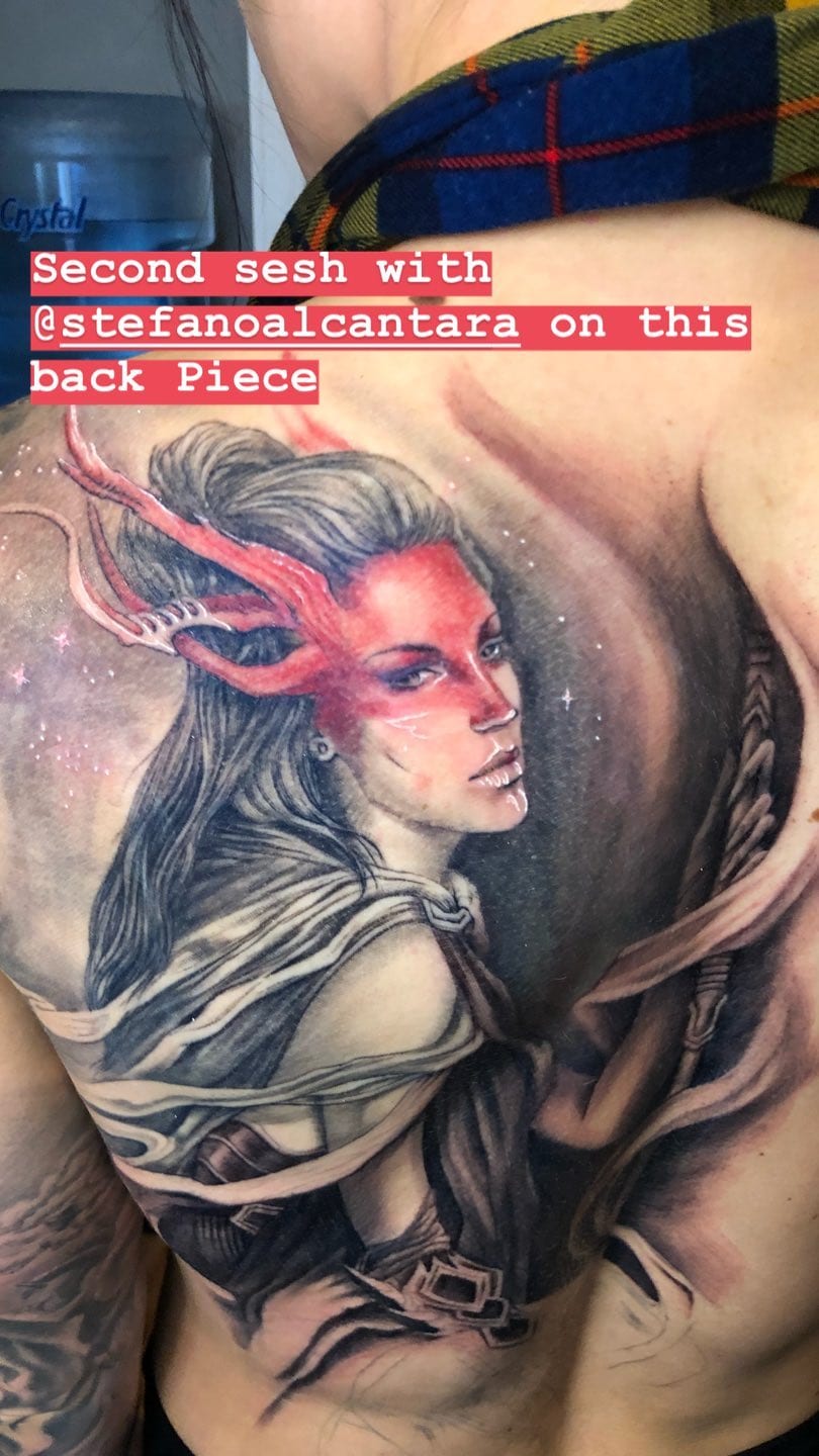 Kaitlyn Celeste Bonin New Back Tattoo