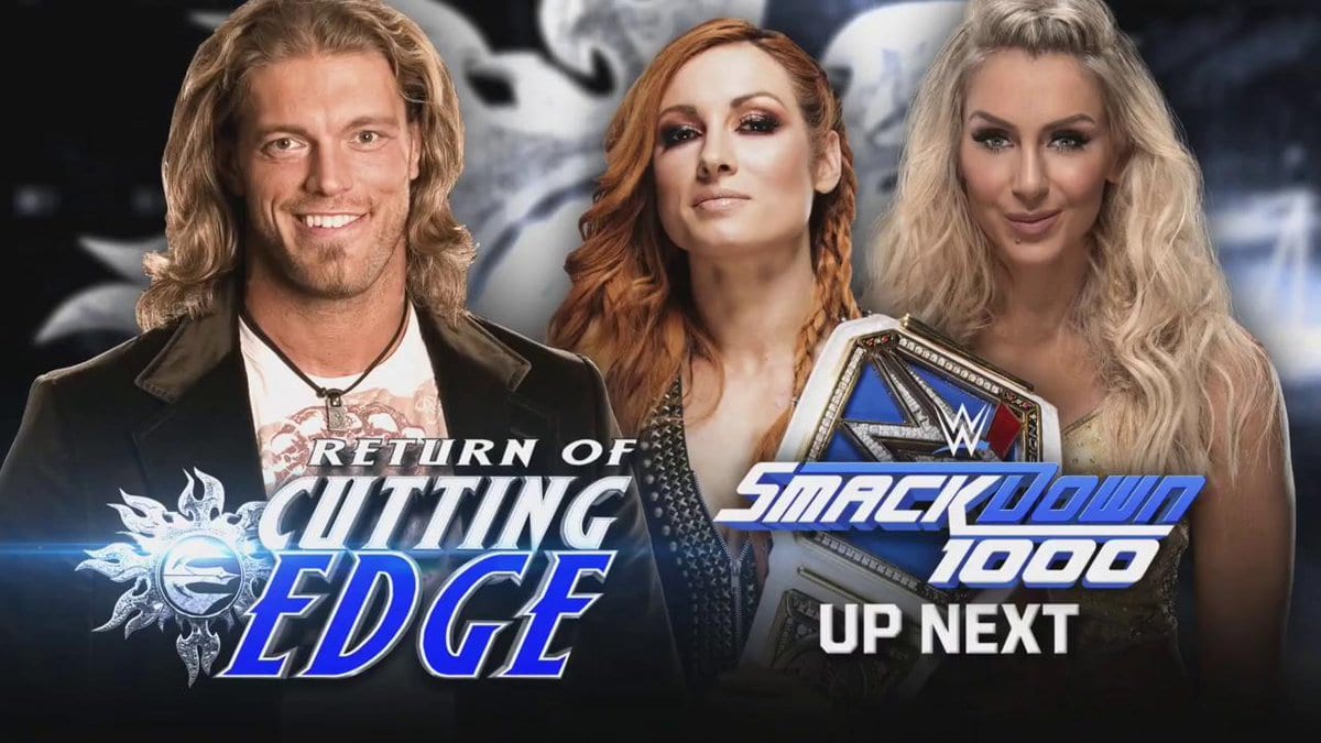 Edge SmackDown 1000 Cutting Edge Segment With Becky Lynch Charlotte Flair