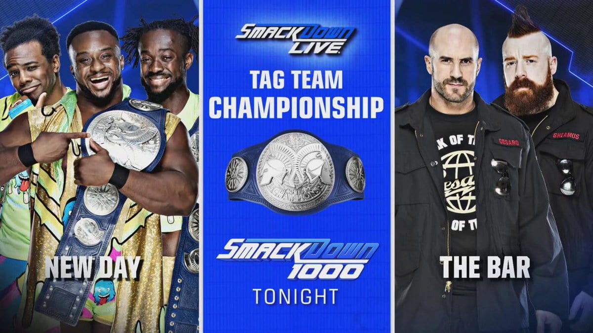 The New Day vs. The Bar - SmackDown 1000 (SmackDown Tag Team Championship Match)