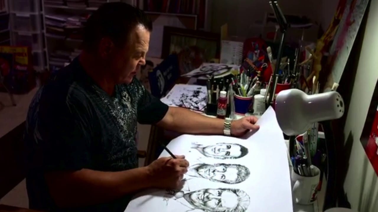 Jerry Lawler makes portrait of McMahon Family