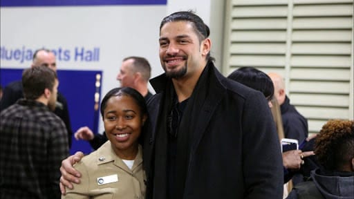 Roman Reigns backstage at WWE Tribute To The Troops 2018 tapings