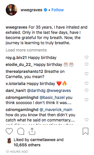 Carmella Likes Interesting Post From Corey Graves On Instagram