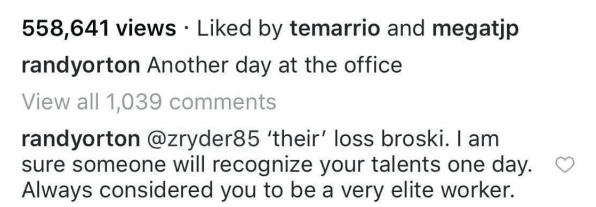Randy Orton Praises Zack Ryder On Instagram