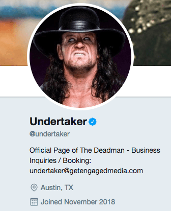 The Undertaker Official Twitter