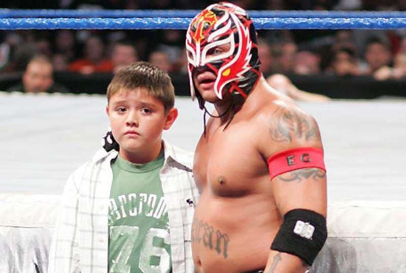 Rey Mysterio with his son Dominic in WWE