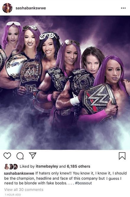 Sasha Banks Says She'll Need To Have Fake Boobs To Get A Push In WWE