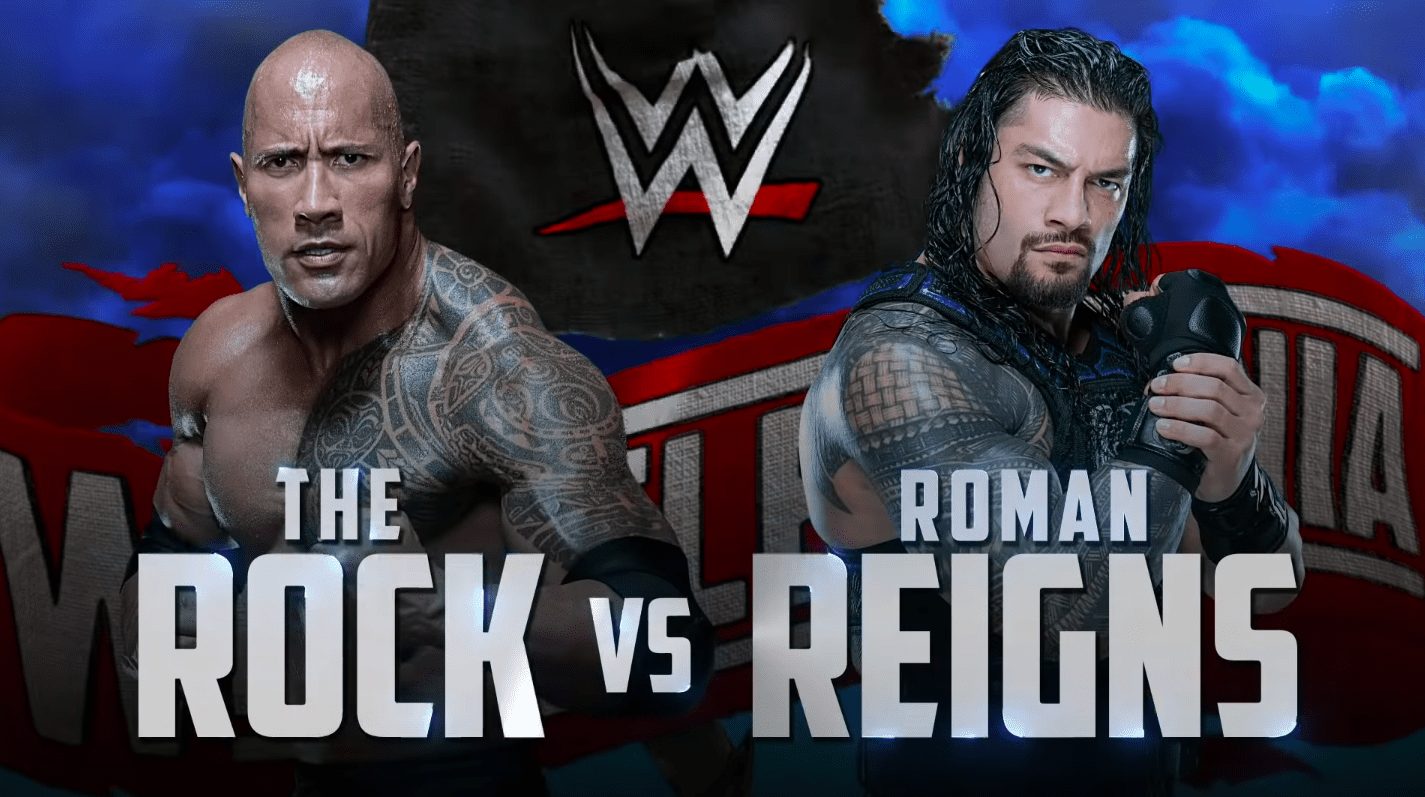 The Rock vs. Roman Reigns - WrestleMania 36 Graphic