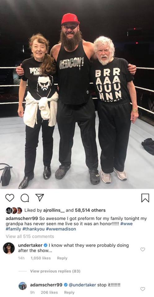 The Undertaker Trolls Braun Strowman On Instagram