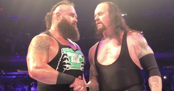 The Undertaker and Braun Strowman shake hands at WWE Live Event Madison Square Garden July 9, 2018