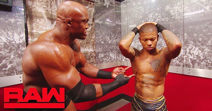 Bobby Lashley Lio Rush Backstage On RAW