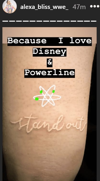 Alexa Bliss new tattoo July 2019