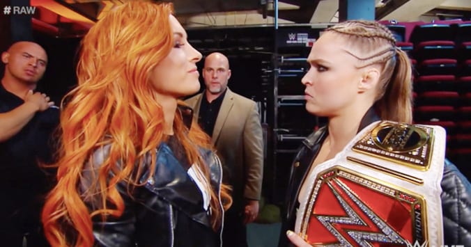 Becky Lynch Ronda Rousey Backstage WWE