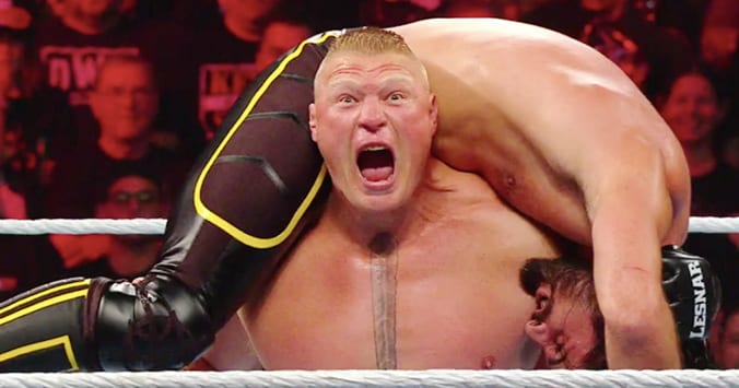 Brock Lesnar Shouting Angry F5 Seth Rollins WWE Extreme Rules 2019