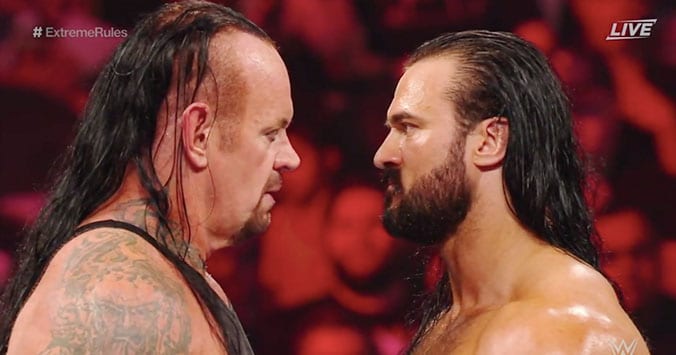 The Undertaker Drew McIntyre face to face WWE Extreme Rules 2019