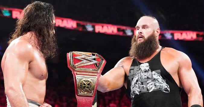 Braun Strowman gives the Universal Championship Title to Seth Rollins