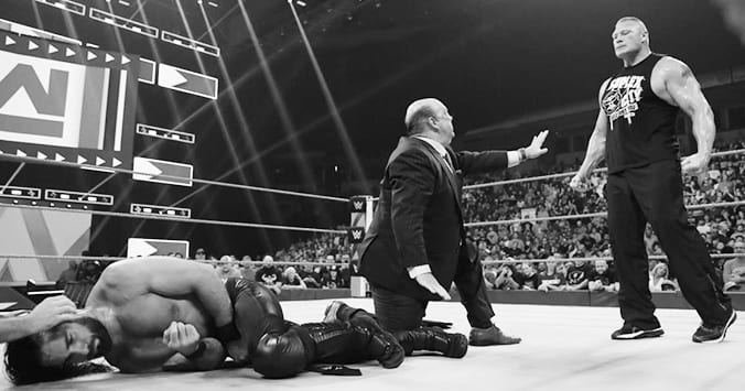 Brock Lesnar Assaults Seth Rollins Blood RAW