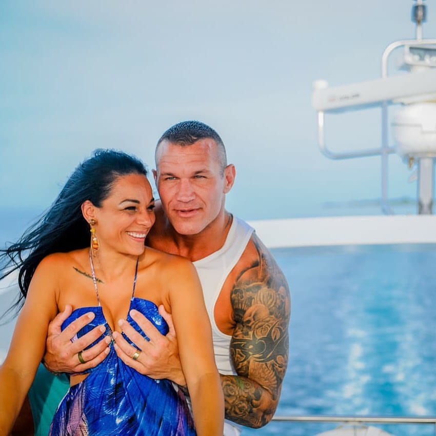 Randy Orton grabs his wife Kim Orton's boobs