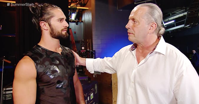 Vince Mcmahon Reportedly Ribbed Bret Hart At Summerslam 2019 - seth rollins summerslam 2019 images