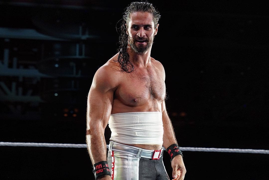 Seth Rollins injured taped ribs torso WWE Live Event August 2019