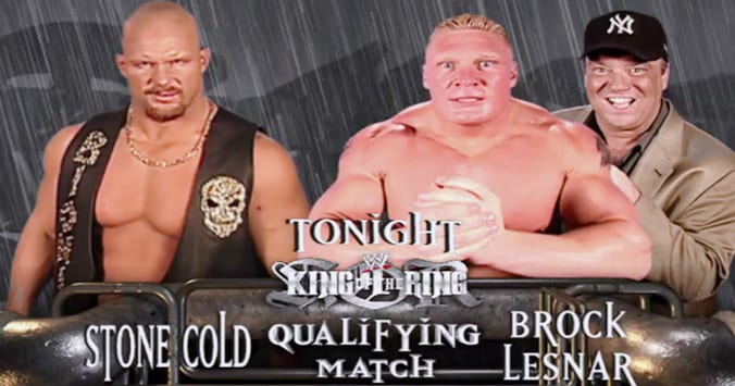 Stone Cold Steve Austin Brock Lesnar WWE King Of The Ring 2002 Qualifying Match RAW