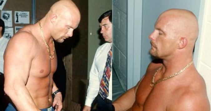 Stone Cold Steve Austin backstage at WWF SummerSlam 1997