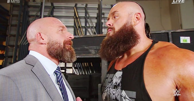 Triple H Braun Strowman Backstage WWE Money In The Bank 2019