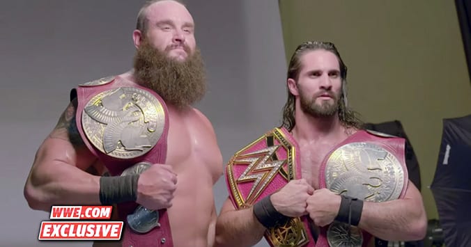 Universal Champion Seth Rollins Braun Strowman RAW Tag Team Champions WWE 2019