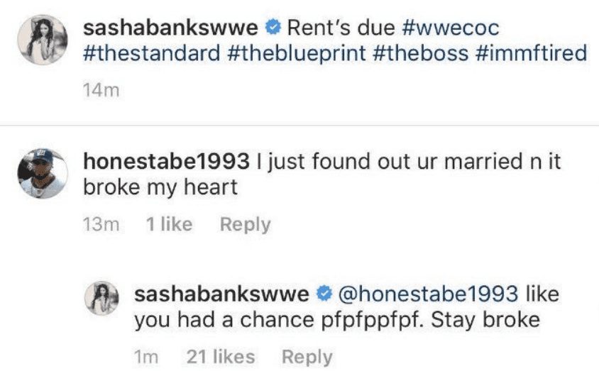 Sasha Banks Owns A Fan Who Got Heartbroken Over Sasha's Marriage