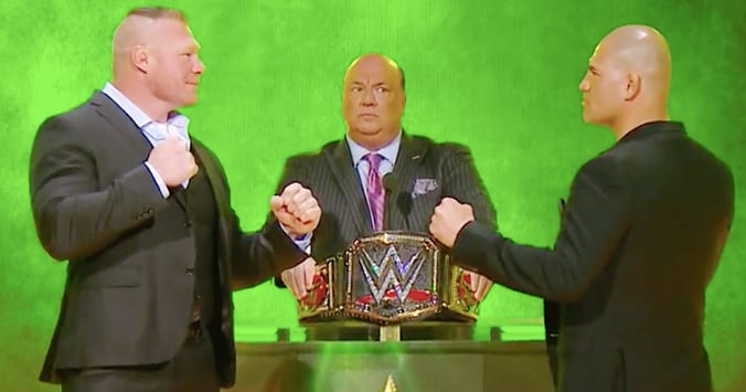 Brock Lesnar Cain Velasquez Face Off WWE Crown Jewel 2019 Press Conference
