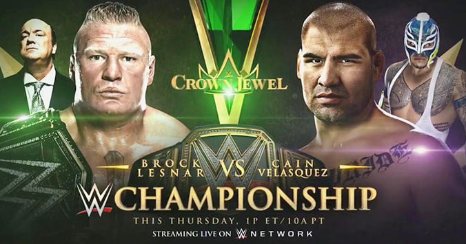 Brock Lesnar (with Paul Heyman) vs Cain Velasquez (with Rey Mysterio) - WWE Crown Jewel 2019