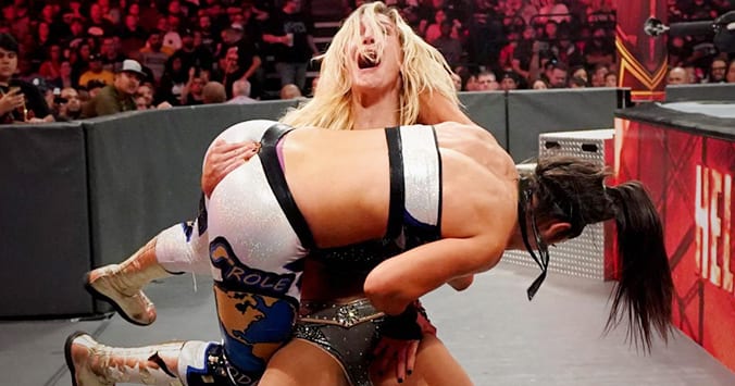 Charlotte Flair Grabs Bayley Butt Ass Booty WWE Hell In A Cell 2019