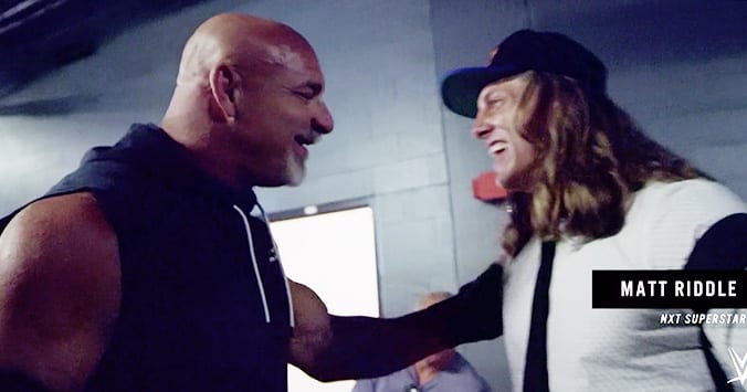 Goldberg and Matt Riddle backstage at WWE SummerSlam 2019