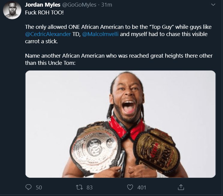 Jordan Myles says fuck ROH