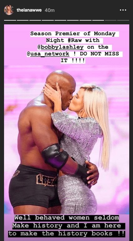 Lana reacts to kissing Bobby Lashley on WWE RAW