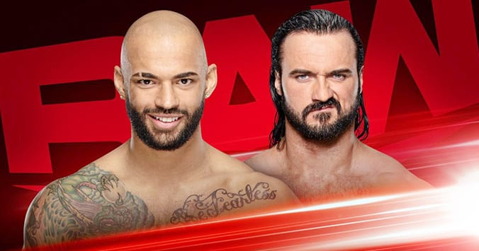 Ricochet vs Drew McIntyre - WWE RAW 2019 Graphic