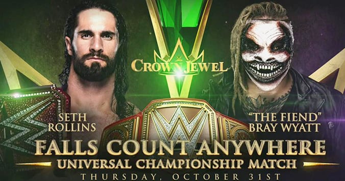 Seth Rollins vs The Fiend Bray Wyatt - WWE Crown Jewel 2019 (Falls Count Anywhere)